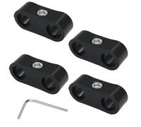 Murtenze 4 Pack AN4 Hose Separator Clamp, Aluminum Fuel Line Mounting Clamp, Black Hose Fitting Adapter, for Fuel Hose, Oil Line, Brake Line and Gas Line