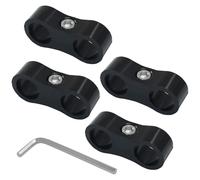 Murtenze 4 Pack AN6 Hose Separator Clamp, Aluminum Fuel Line Mounting Clamp, Black Hose Fitting Adapter, for Fuel Hose, Oil Line, Brake Line and Gas Line