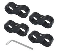 Murtenze 4 Pack AN8 Hose Separator Clamp, Aluminum Fuel Line Mounting Clamp, Black Hose Fitting Adapter, for Fuel Hose, Oil Line, Brake Line and Gas Line