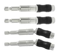Murtenze 4 Pack Pivoting Bit Holder, Magnetic Drill Bit Holder Flexible Screwdriver, Black Hex Shank Quick Release Holders for Tight Spaces or Corners