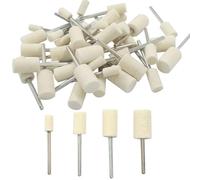 Murtenze 40 Pcs Cylinder Shape Wool Polishing Bits, 1/8" Shank Buffing Wool Felt Mounted Mandrel Set Polishing Wheel Bits for Dremel Rotary Tools (6mm/8mm/10mm/12mm)