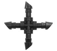 Murtenze 50 Pack 1/4 Inch Drip Irrigation Cross Fitting, Barbed 4-Way Cross Irrigation Parts Tee Connectors for Garden Lawn System