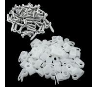 Murtenze 50 Pack 1/4 Inch R-Type Cable Clip, Nylon Wire Clamp Screw Mounting Cord Fastener Clips with 50 Pack Screws for Wire Management (White)
