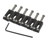 Murtenze 6 Pcs Guitar Tremolo Bridge Saddles, Black Bridge Saddle Replacement with Wrench for Fender Strat Stratocaster Tele Telecaster Electric Guitar