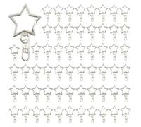 Murtenze 60 Pcs Gold Star Shaped Keychain, Metal Swivel Clasp Spring Snap Hook Chain Hanging Buckle for DIY Crafts, Keychain Makers