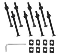 Murtenze 8-Pack M8 X 100mm Bunk Bed Bolts Black, Hex Drive Socket Furniture Barrel Screws with Nuts for Furniture Crib Baby Bed (with 1 x Wrench)