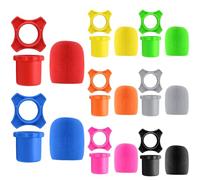 Murtenze 8 Set Shakeproof Anti-Rolling Wireless Handheld Protection Silicone Ring, Colorful Microphone Foam Windscreen Covers, Bottom Rod Sleeve Holder for KTV,Studio, Performance, Speech(8 Colors)