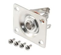 Murtenze Rectangular Metal 1/4 Output Jack Plate Input Jack Socket, Chrome Electric Bass Guitars Plug Guitar Input Jack Plate Electric Guitar Parts Replacement with Screws