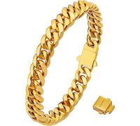 murtoo Mens Cuban Link Chain Bracelet, 6/8/12MM Stainless Steel Bracelets for Men Silver Black Gold, Hip Hop Link Bracelet with Detachable Clasp Gift for Men Him, 7.5 inches, Stainless Steel, no