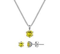murtoo Necklaces for Women,June Birthstone Necklace Earrings Sets, Jewellery sets Gift Box,Christmas birthday anniversary jewellery gifts for women,Valentine gifts for her (Yellow - Nov.)