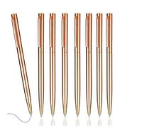 MURVE 100Pcs/Lot New Slim Metal Ballpoint Pens Rose Gold Silver Advertising School Office Supplies Free Customized Logo(Mixed colors,Black)