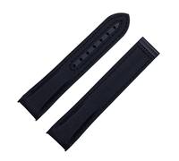 MURVE 20mm 22mm Nylon Rubber Watchband For Omega Strap SEAMASTER PLANET OCEAN Deployant Clasp Watch Band Accessories Bracelet Chain(Black,22mm-Gold Buckle)