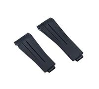 MURVE 20mm Rubber Watch Band Black Adjustable Fold Buckle Watch Band For Rolex Strap For Submariner GMT OYSTERFLEX Daytona Bracelet(Black blk line,Gold Buckle)