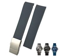 MURVE 21mm 22mm Curved Rubber Silicone Strap Fit For Longines Hydroconquest L3 MIDO Watch Waterproof Sport Soft Watchbands(Gray 1,21mm)