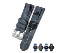 MURVE 22mm 24mm 26mm Rubber Watch Band，For SUBMERSIBLE Colorful Waterproof Sport Camo Strap(Camo gray silver,22mm)