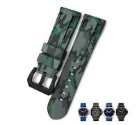 MURVE 22mm 24mm 26mm Rubber Watch Band，For SUBMERSIBLE Colorful Waterproof Sport Camo Strap(Camo green 1 black,24mm)