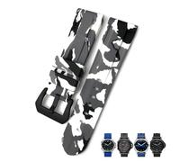 MURVE 22mm 24mm 26mm Rubber Watch Band，For SUBMERSIBLE Colorful Waterproof Sport Camo Strap(Camo white black,22mm)