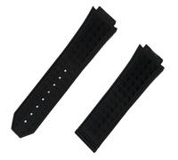 MURVE 26 * 19mm black diamond Silicone Rubber Watchband Wrist Bracelet steel butterfly Buckle For Hublot strap for Big Bang watch band(With black buckle)