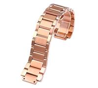MURVE 27 * 19mm Stainless Steel Strap Silver For Hublot Watch Belt Bracelet Big Bang Classic Fusion Series Men Women Watchbands(Rose gold)
