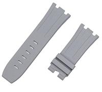 MURVE 28mm nature fluorine rubber silicone Watchband Watch Band For AP strap for Audemars And Piguet belt15703 15710 15706(Grey strap,28mm black buckle)