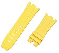 MURVE 28mm nature fluorine rubber silicone Watchband Watch Band For AP strap for Audemars And Piguet belt15703 15710 15706(Yellow stap,28mm rose buckle)