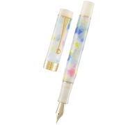 MURVE Acrylic Fountain Pen Beautiful Green Gift Pen EF/F/M with Converter Writing Office School Supplies Stationery(Colorful White,F)