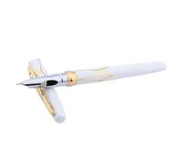 MURVE Classic Golden and black red Trim F Nib Fountain Pen School Student Office Gifts Stationery(White)