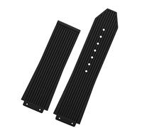 MURVE For Hublot BIG BANG Black Blue white Silicone Rubber Strap With men Butterfly Buckle Watchband Accessories 26 * 19mm(Black no clasp)