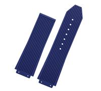 MURVE For Hublot BIG BANG Black Blue white Silicone Rubber Strap With men Butterfly Buckle Watchband Accessories 26 * 19mm(Blue no clasp)