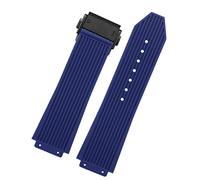 MURVE For Hublot BIG BANG Black Blue white Silicone Rubber Strap With men Butterfly Buckle Watchband Accessories 26 * 19mm(Dark blue black)