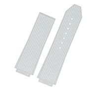 MURVE For Hublot BIG BANG Black Blue white Silicone Rubber Strap With men Butterfly Buckle Watchband Accessories 26 * 19mm(White no clasp)