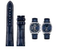 MURVE For Longines Masters Collection L3 L4 L2.628/L2.673 Watch Strap Cowhide Leather Butterfly Buckle watchband 19 20 21mm Wrist band (Color : Blue without buckle, Size : 19mm)