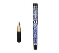 MURVE Fountain Pen Resin Plating Big Bright Pointed Adult Student Writing Practice Ink Pen Gift Box Stationery Pen(Ice crystal blue)