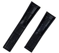 MURVE Genuine Leather Bracelet Cowhide Watch Band 20mm 22m For Tag Strap For Heuer CARRERA Monaco AQUARACER Watchband Folding Buckle(Black,Without buckle)