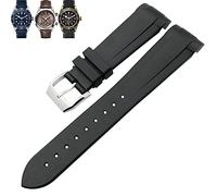 MURVE Natural Rubber Watchband 20mm 22mm Special For Tudor Black Bay 1958 39mm 41mm GMT Pelagos Pin/Folding Buckle Rubber Strap(Black Pin,22mm)