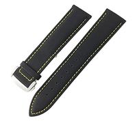 MURVE Nylon Canvas Watchband 19mm 20mm 21mm 22mm Fit for Longines Watch Strap(Black yellow,22MM)