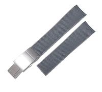 MURVE Rubber Silicone Watch Strap for Longines master Conquest HydroConquest L3 Watchband 21mm Waterproof Watchband(Grey silver clasp)