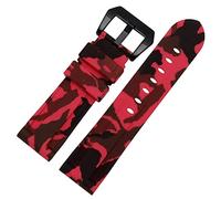 MURVE Silicone watchband For PAM111 386 441 series wristband straps 20mm 22mm 24mm 26mm Waterproof sports camouflage bracelet(Camo red black,26mm)