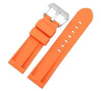 MURVE Silicone watchband For PAM111 386 441 series wristband straps 20mm 22mm 24mm 26mm Waterproof sports camouflage bracelet(Orange silver,20mm)
