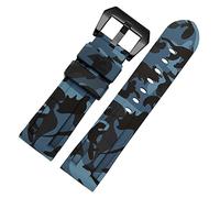 MURVE Silicone watchband For PAM111 386 441 series wristband straps 20mm 22mm 24mm 26mm Waterproof sports camouflage bracelet(Camo blue black,22mm)