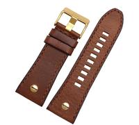 MURVE Watchband 28mm Genuine leather bracelet watch strap wristwatches band for DZ7193 DZ7214 DZ7311 DZ7312 DZ7313 watch strap(Brown gold,28mm)
