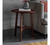 Murwara Mid-Century Round Walnut Side Table walnut