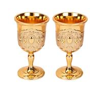 MURYE 2pcs Golden Goblet Small Chalice Decoration Medieval Gifts Classy Goblets Vintage Shot Glasses Chalice for Communion, Christmas and Anniversary
