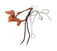 MURYE Lovely Bows Keyring PU Keychain Creative Car Chain Sausage Dog Keyrings Hanging Ornaments Bag Charm for Woman Bows Keyrings Sausage Dog Keychain