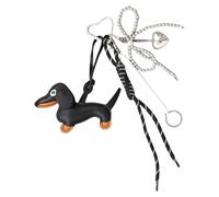 MURYE Lovely Bows Keyring PU Keychain Creative Car Chain Sausage Dog Keyrings Hanging Ornaments Bag Charm for Woman Bows Keyrings Sausage Dog Keychain