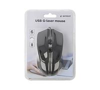 Gembird MYSZ MUS-GU-02 USB G-Laser 2400DPI 6-PRZYCISKóW Czarna