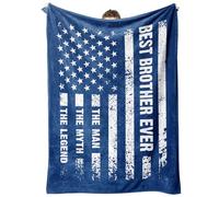musaecoin Birthday Gifts for Brother- Flag Blanket with The Man The Myth The Legend- Brother Gifts from Sister Bro, Cool Graduate for Bro, Soft Blanket Throw for Bed Sofa Car, 60”×50”