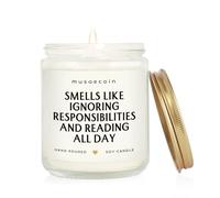 musaecoin Book Lovers Gifts, Funny Gifts for Book Lovers - Handmade Lavender Reading Candle(7oz), Birthday Bookish Presents for Readers Librarian Bookworms