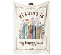 musaecoin Book Lovers Gifts, Reading Blanket Gifts for Book Lovers, Gift for Readers Bookish, Unique Bookworm Presents Blanket on Birthday Christmas 50×60in