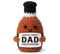musaecoin Funny Dad Gifts, Handmade Crochet Whisky Desk Decor | Dad Birthday Gift from Daughter & Son, World's Finest Dad, Fathers Day Christmas Gifts for Daddy/Husband, Whisky Lover